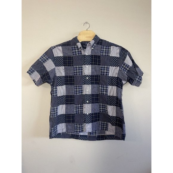 Brooks Brothers Patchwork Button Down Shirt‎ Sz XL Short Sleeve - Picture 1 of 6